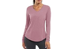 Gyabnw Sport Langarmshirt Damen Shirt Fitness Funktionsshirt Laufshirt Wandershirt Sportbekleidung Activewear Oberteile