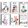 EKDALI Book Lovers Poster set for kids | Set of 6 book lovers posters with quoets | 6 x 9 inches each |350 GSM paper