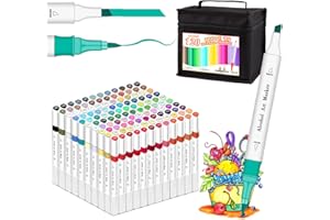 Efimeso 120 Colors Permanent Marker Pens, Alcohol Markers Pens Brush Sketch Marker for Adults & Kids, Professional Art Pen Dual Tips for Drawing, Coloring, Sketching and Painting