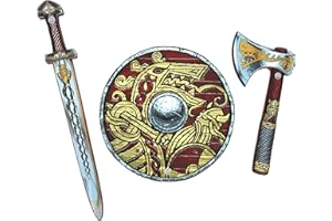 Liontouch - Set con Spada e Scudo Vichinghi | Set Giocattolo per Bambini, in Schiuma Eva, Re Harald, Gioco di Ruolo Tema Norreno | Armi e Accessori Giocattolo per Costume da Vichingo, Travestimenti
