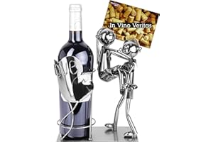 BRUBAKER - Porte-Bouteille de vin - Coeurs & Couple d'amoureux - Sculpture en Métal - Carte de voeux INCL. - Idée Cadeau Originale