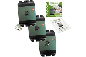 ISOTRONIC® Odstraszacz ptaków i ultradźwiękowy odstraszacz gołębi mewy i innych zwierząt - na balkonie do ochrony drzewa owocowego, 3 sztuki