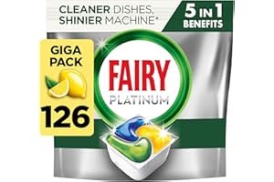Fairy Platinum All-In-1 Lemon Dishwasher Tablets, 126 Tablets