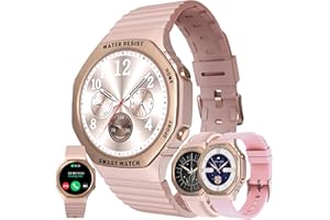 ZPIMY Smartwatche Kobiety z Funkcje Telefonu Bluetooth, Sportowy Smartwatch 1,32 Cala ze 123 trybami Sportowymi, Odtwarzaczem Muzycznym, Pomiarem tętna, Wodoodpornością IP68 dla Android iOS (Złoto)