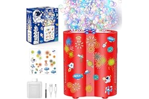 P PANACARE PANACARE Astronaut Soap Bubble Machine Fireworks Bubble Machine for Kids 20000+ Bubble per Min/Lights/Diy Stickers/240ml Solution Automatic Bubble Machine Toy for Kids Summer Outdoor Party Wedding