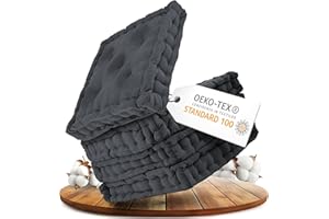 ‎GRÄFENSTAYN Gräfenstayn® 4er-Set Sitzkissen Stuhlkissen 40x40x8cm für Indoor und Outdoor aus 100% Baumwolle Dicke Polsterung Steppkissen/Bodenkissen (Anthrazit)