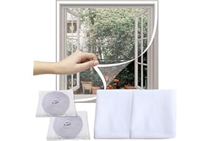 Gxhong Mosquitera para Ventana, Mosquiteras de Ventanas Ajustable, Ideal para Anti Mosquitos, Moscas e Insectos, Blanca, 130 cm x 150 cm