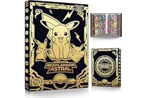 LEMIL Raccoglitore Carte Album, Grande Album di Carte Nero e Oro Libro Album Foto, 9 Tasche per Pagina 24 Pagine e Può Contenere 432 Carte Porta Carte Album(Nero-A02)