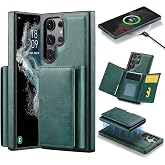Coverzone Samsung Galaxy S23 Ultra ile uyumlu Deri Kılıf Magsa ile uyumlu Wallet 2 in 1 &Ccedil;ıkarabilir Kart Tutucu Mıktanıslı St