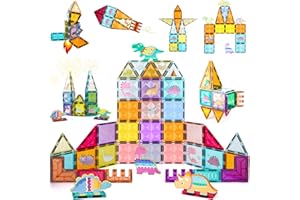KIZMYEE Montessori magnetyczne klocki, 42 elementy, zabawki dla dinozaurów, zabawki dla dzieci, prezent dla dzieci od 3, 4, 5, 6, 7, 8 lat, dla chłopców i dziewczynek, zabawki dla dzieci