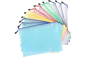 Kasimir Bolsa Archivo Cremallera A4,Bolsas con Cremallera,carpeta fundas plastico,Bolsa de Documentos de zip 5 colores con cremallera,malla bolsa de archivo impermeable para oficina,permite cuelgue