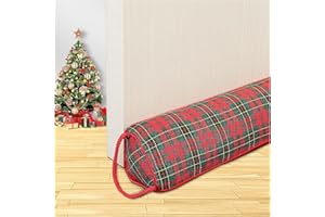 WOCHITV Schwerer Türzugstopper, 76 CM Zugluftstopper für Fenster Dreieck unter der Tür Zugluftstopper Geräuschblocker für Tür unten Luftdichtung Isolierung und Schallschutz, Mittleres Rot Raster