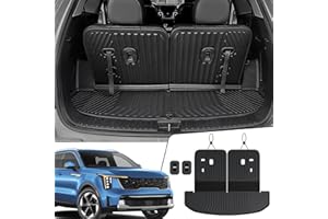 JOULARISE Cargo Mat with Backrest Mats 2-in-1 for 2021-2024 2025 Kia Sorento 6/7 Seats Car Mat Accessories, All Weather TPE Interior Trunk Cargo Liner for S LX EX SX(Cargo Mat with Backrest Mats)