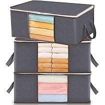 SpaceAid Contenitori Sottoletto 2 Pezzi 80x40x25 Cm | Coperchio Trasparente, Organizer Per Vestiti E Coperte