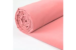 A-Express Tissu 100% Coton - 150cm (60 pouces) de Large - Tissu en Coton uni Au Mètre - Idéal pour Quilting, Couture, Confection de vêtements, Literie, Taies d'oreiller - Rose clair 0,5 Mètre