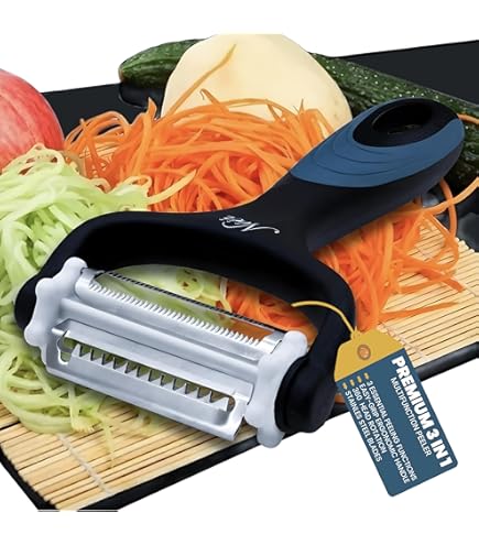 Vicloon Pelapatate, 2 Pezzi Pela Verdure Manico Antiscivolo, Pelapatate e Verdure a Y Lame Affilate in Acciaio Inossidabile, Sbucciatore Universale per Patate Carote e Verdure Varie e Frutta