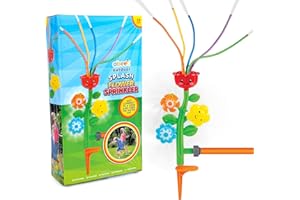 abeec Splash Flower Sprinkler | Garden Water Toy for Kids | 30cm Tall Summer Outdoor Play Equipment with Spinning Flowers & Flexible Tubes | Just Connect & Spray | Age 18m+