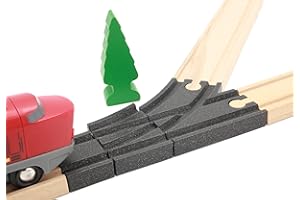 Locorico - Aiguillage Amovible pour Train en Bois Compatible Brio (Virage à Gauche)