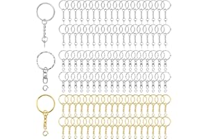 CHOSTKY 300 anillos de llavero, HOSTK llaveros en blanco con cadena de eslabones abiertos, anillos de salto abiertos y perno de ojo de tornillo, piezas de llavero de metal para manualidades