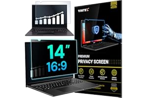VINTEZ 14 Inch 16:9 Privacy Screen for Computer Monitor and Laptop - Anti Glare Protector Film Blue Light Filter Eye Protection - Computer Screen Privacy Shield, [1 Pack]