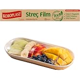 Koroplast Stre&ccedil; Film 30 cm x 25 mt, Şeffaf Gıda Saklama Streci%100 Polietilen BPA İ&ccedil;ermez, Koku Hapsi, Pratik Kullanım, Taze 