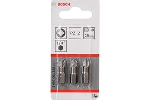Bosch Accessories Bosch Professional Bit Extra-Hart für Pozidriv-Kreuzschlitzschrauben (PZ2, Länge: 25 mm, 3 Stück)
