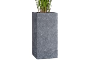 Pflanzwerk® Pot de Fleur Tower Jardinière Lava Anthracite 50x23x23cm *Résistant au Gel* *Protection UV* *Qualité européenne*
