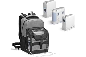 Trunab Plecak z Przenośnym Koncentratorem Tlenu, Torba Transportowa POC z Przezroczystą Osłoną, Wiele Kieszeni Kompatybilnych z Inogen One, Caire Freestyle Comfort, Oxygo, Jak Również SimplyGo Mini, Opatentowana Konstrukcja, Szary