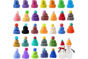 Sophisticate 60 Stück Mini Hüte Strickmützen Weihnachtsmannmützen Finger Weinflache Hut Mini Wollmütze Puppen Hut für DIY Handwerk Kunst Weinflasche Deko Christmasbaumschmuck Puppenzubehör