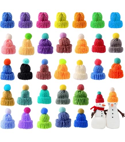 100 Mini Chapeaux De Noël Tricotés - Décoration De Table Et De Bouteilles Pour Fêtes De Fin D'Année - 9
