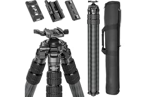 WEYLLAN HN403 Kolfiberstativ för jakt, stativ i kolfiber med 52 mm kulhuvud, 80 mm MLOK arca-skena, snabbkopplingsplatta, Arc
