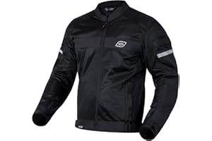 OZONE MOTO Dart Veste de Moto Homme | Textile | Protecteurs Coudes et Épaules | Éléments Réfléchissants | Panneaux en Maille | 4 Poches | Tailles jusqu'à 10XL