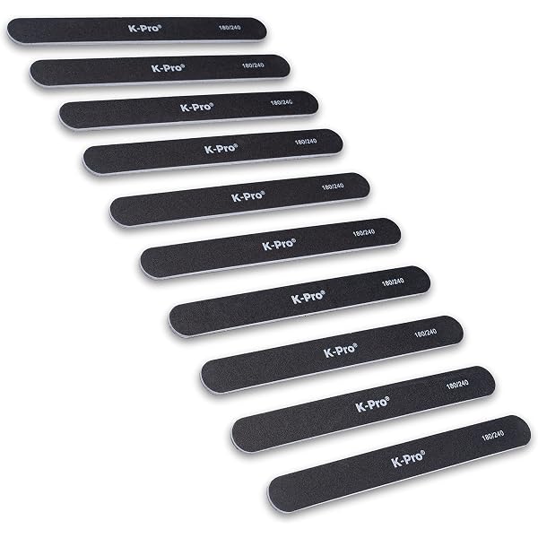 10x Profi Ergonimic Wing Nagelfeile – Körnung 100/180, Weiß, Waschbar, Made In Germany