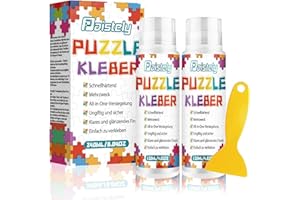 PAISTELY Puzzle Kleber Transparent, Puzzle Glue Mit Einfachem Schwammkopf und Applikator, Ungiftig Puzzelkleber, Puzzlekleber für 1000/2000 Teile, Geeignet für Kinder und Erwachsene (120ml*2)