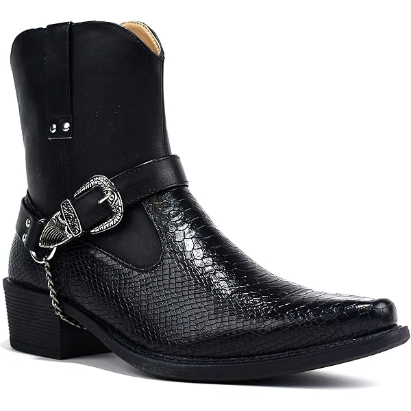 Heren Western Enkellaarsjes Gesp Riem Enkellaarsjes Retro