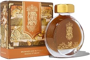‎FERRIS WHEEL PRESS Ferris Wheel Press Fountain Pen Ink, Everyday Ink Collection, Browned and Buttered, Burnt goldenrod with gold shimmer, 38ml