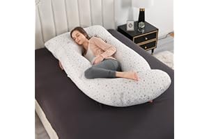 ‎GKXLH GKXLH Weiches Schwangerschaftskissen – Schwangerschaftskissen zum Schlafen Unterstützung für Rücken, Bauch, Hüften, Beine, J-förmiges Ganzkörper-Mutterschaftskissen für Schwangere mit abnehmbarem