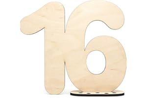 HAGEFOL Libro degli ospiti in legno con numero 16 – da scrivere come regalo con supporto e porta candele di compleanno – per 16 compleanno, 16 anni di anniversario o matrimonio