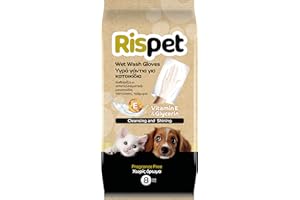 Rispet Desinfektionshandschuhtücher zum Reinigen von Hunden, Katzen und Haustieren, entfernt Haare, reinigt und desodoriert, Einweg-Hygienehandschuhe, 8 Handschuhe