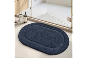 COLOR&GEOMETRY Tappeto Bagno Blu 40x60 cm, Antiscivolo, Morbido, Lavabile, Assorbente per Pavimento, Doccia, Lavandino, Vanità