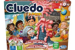 Cluedo Junior-spel, 2-sidig spelbräda, 2 i 1, Cluedo-mysteriespel för yngre barn, brädspel för barn, Junior-spel (Svenska/Fin