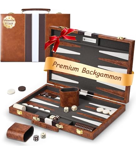 Ensemble de Backgammon en Similicuir Marron Caramel Ensemble de Backgammon en Similicuir Marron Caramel