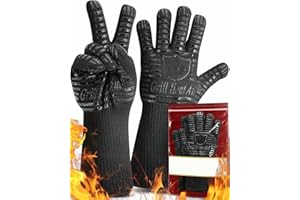 PRIMUZ Gants de Barbecue en Silicone résistant à la Chaleur - pour Barbecue Chaud, Barbecue, idéal pour l'intérieur ou l'extérieur Gants
