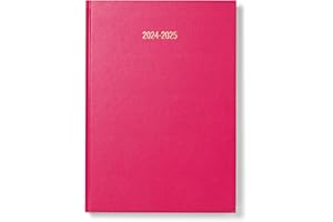 MORGAN'S DIRECT A4 Deep Pink Academic Diary 2024-2025 Day A Page Mid Year Planner with Appointments