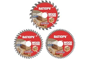 BATIOPV Lame de scie circulaire 190 x 30 mm (24/48/60 dents) 3 pièces. pour bois, panneaux de particules, contreplaqué, bois dur, etc. Compatible avec Dewalt Makita Bosch