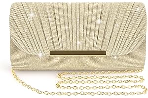 BELICOO Clutch Bag for Women, Sequin Envelope Clutches Handbag Evening Bags with Detachable Chain, Glitter Clutch for Wedding Bridal Prom Party