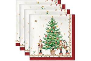 Arquiel Albero di Natale Tovaglioli Set di 4, Cotone Riutilizzabili Morbido Tovaglioli di Stoffa da Tavola Perfetto per Feste, Casa, Cucina, Ristoranti, Inverno Decorare Regalo(45×45cm)