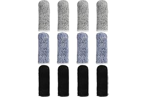 JECDFS 12er-Pack Fingerlinge in Blau, Schwarz und Grau – Wiederverwendbare, Rutschfeste und Atmungsaktive Daumenschützer, Schnittfester Schutz für Küchenarbeit, Gartenarbeit und Bildhauerei