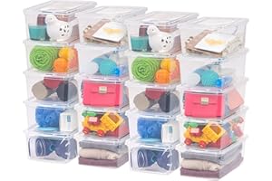 ‎IRIS OHYAMA Iris Ohyama Vielseitige Aufbewahrungsboxen, 5L, 20er-Set, Transparent, Deckel leicht schließbar, Stapelbar, Für Schrank, Regale, Klassenzimmer, Organisation, Spielzeug, Kunstbedarf, Schuhe, CNL-5