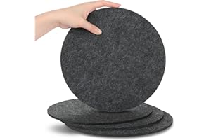 SOSMAR 4 Felt Coasters Plant Coaster Felt Mat for Pots/Glasses/Vases, Plant Pot Mat for Gardening, Indoor, Table Protector Table Mats 25cm/ Grey
